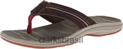 Clarks unissex whelkie chinelo de praia marrom clarks RJZRN1782 marrom