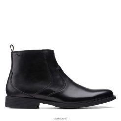 Clarks unissex whiddon zip couro preto clarks couro preto RJZRN6719 couro preto